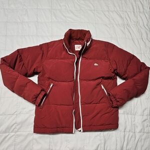 Lacoste Red Quilted Jacket - Bold Red Outerwear